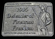 NRA National Rifle Association Defender Of Firearms Freedom Vintage Belt Buckle
