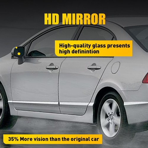 Left Side LH Mirror Glass with Back Plate for HONDA CIVIC 2006-2011 No Heated - Picture 6 of 10