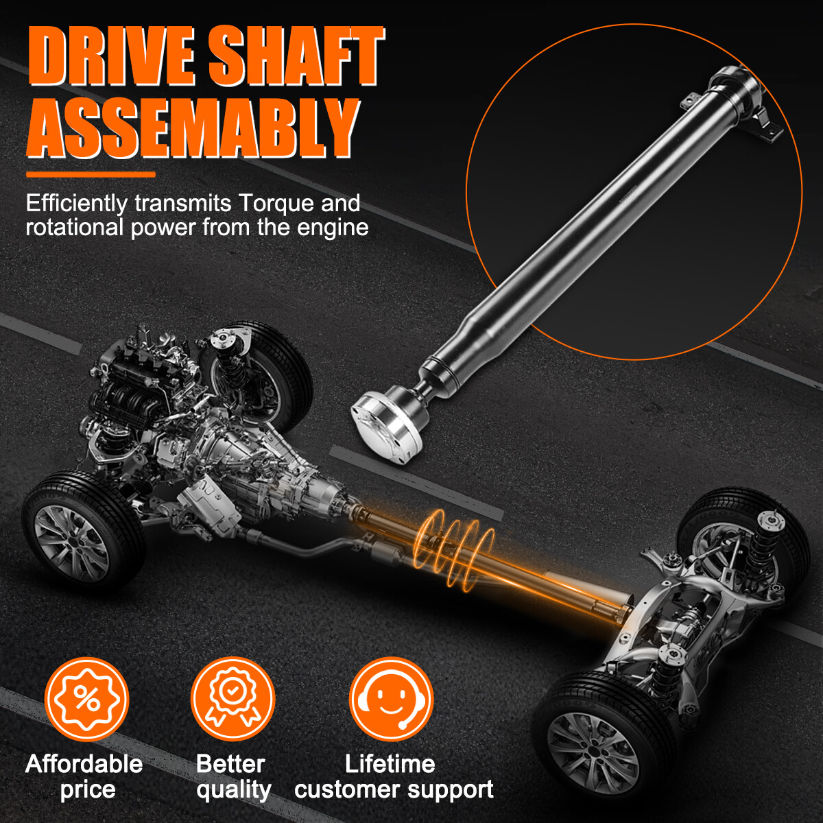 Rear Driveshaft Prop Shaft Assembly for Dodge Challenger 2015-2019 3.6L RWD#Auto