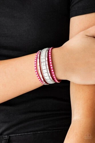 paparazzi pink wrap bracelet eBay