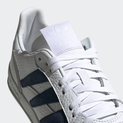 Adidas Sobakov Leather Soccer Sneaker Trainer White Navy  display picture 1