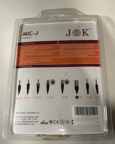J K Professional Headset/Headworn Microphone MIC-J 071S (Check connector Type) - 第 2/7 張圖片