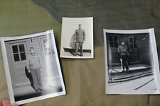 Three Original WW2 Photographs of U.S. Army GI's in Uniform at Their Barracks