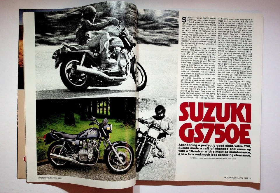 April 1980 Motorcyclist Magazine Suzuki 750s Vintage Moto Magazine Foto 3 de 4