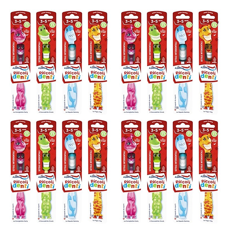 12 pezzi AQUAFRESH FLEX piccoli denti SPAZZOLINI BAMBINI 3-5 anni Assortiti