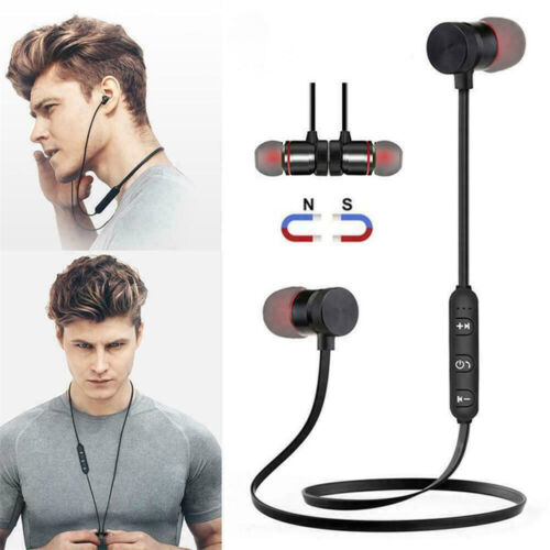 Magnetic Headphones In-Ear Bluetooth Stereo Earphones Headsets Wireless Earbuds - Afbeelding 1 van 14