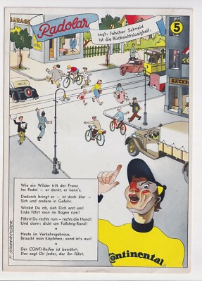 RADOLAR 5, CONTINENTAL, CONTI - REIFEN f. FAHRRAD, REKLAME LÖSCHBLATT, signiert 