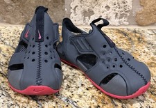 Nike Sunray Protect Toddler Sandals Size 5C Gray Red Water Shoes Adjustable