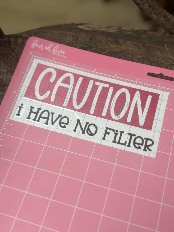 Briar & Blue "Caution I Have No Filter" Black Self-Adhesive Vinyl Wall Decal