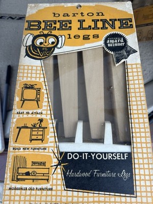 VTG Wood Furniture Legs 9  Barton Bee Line Tapered Square Set Of 4 NOS
