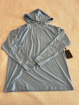 G/FORE Luxe Hoodie 1/4 Zip Men's Size XXL Mid Layer Golf Baja Blue $155