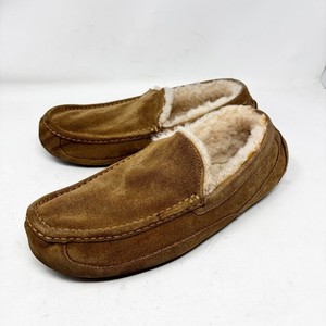 UGG Men\'s Ascot Slippers Sherpa Wool Brown Pebbled Leather Water Resistant  11 Ascot Slipper for Men | UGG® main image 2