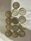 Lot Of 13 Franklin Liberty Bell Half Dollars 90% Silver