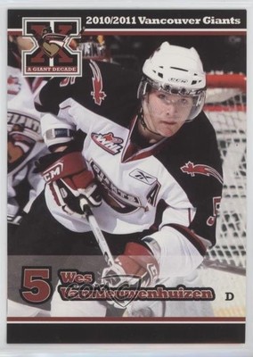 2010-11 Vancouver Giants Team Issue Wes Vannieuwenhuizen #5 e6j