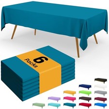 Disposable Table Cloth - 6 Pack, 54 x 108 Inch 54" x 108" - 6 Packs Aqua