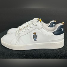 Kids Polo Ralph Lauren Heritage Court Bear White/Navy Casual Shoes 2Y