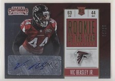 2015 Panini Contenders Rookie of the Year Gold /25 Vic Beasley Jr Auto 9pd
