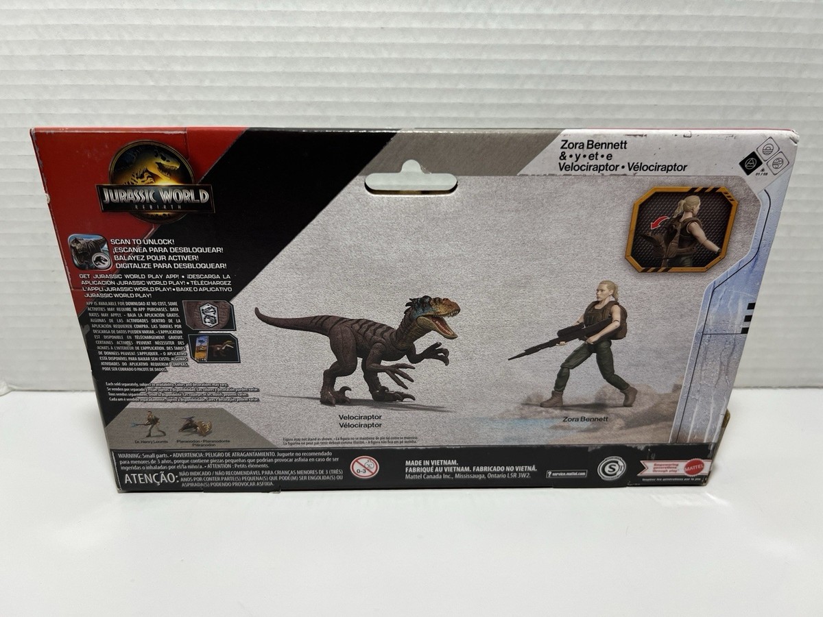 Jurassic World Rebirth Zora Bennett & Velociraptor Action Figure 2