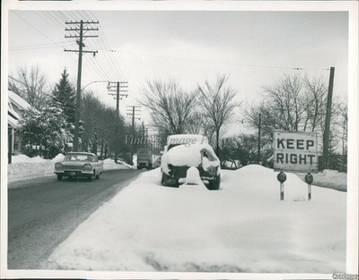 1957 Deep Snow On Herold Road & Warrenville Ctr S Euclid O H Weather Photo 7x9