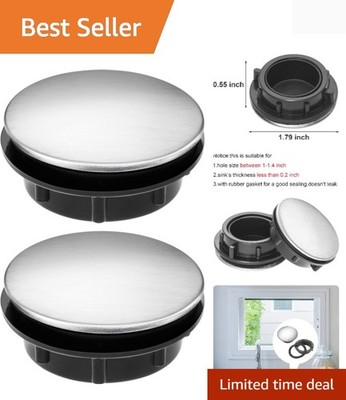 Easy Install 2 Pack Stainless Steel Sink Tap Hole Covers - 0.55 Inch Height