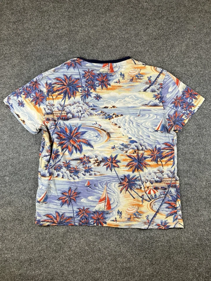 Мужская гавайская футболка Polo Ralph Lauren размер XL классический крой с тропическим цветочным узором AOP - Изображение 2 из 4