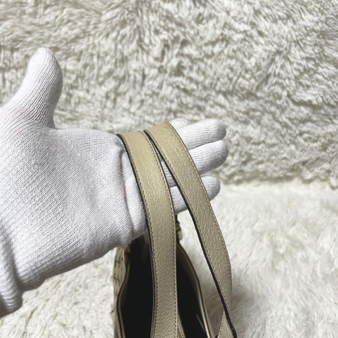 Gucci Abbey Tote Bag Brown Canvas Leather Authentic thumbnail 8