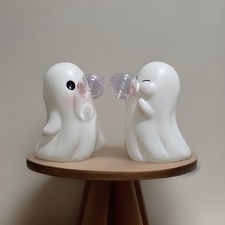 2- DG Blow Mold Ghosts Blowing Pink Bubble Halloween Viral NEW Set