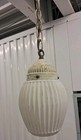 Vintage Metal Chain Pendant Light With Beehive Shade And Weathered Patina — photo 1
