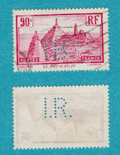 Timbre France 1933 n°290 Le Puy-enVelay  Perforé I.R. " TBE  1er Choix "  perfin