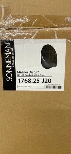 Sonneman 1768.25 Malibu Discs 18" LED Pendant - Satin Black - Picture 3 of 3