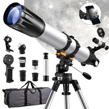 900mm Focal  Astronomical Telescope 36X- 675X with Phone Adapter