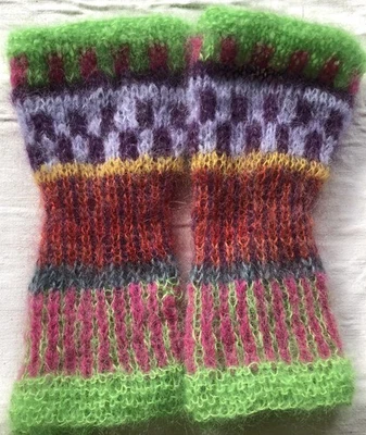 Handstulpen , Pulswärmer, Mohair, Seide Handmade Neu - Bild 1 von 3