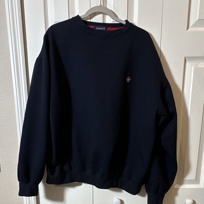 GANT Men's Embroidered Logo Crewneck Pullover Fleece Sweatshirt Navy 2XL (FLAW)