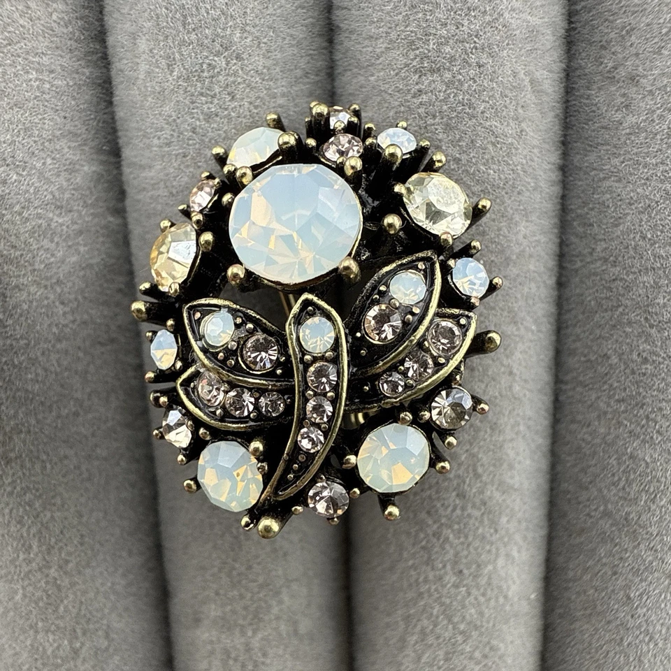 Heidi Daus Earrings Dragonfly Butterfly Omega Back White Rhinestones Crystal - Image 4 of 4