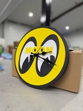 Custom Mooneyes Wall Clock – Hot Rod Garage Decor – MOON Eyes – Vintage Clock