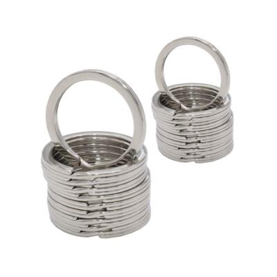 20 Pack 25mm Stainless Steel Split Keyrings Keychain Hoop Key Holders Connectors