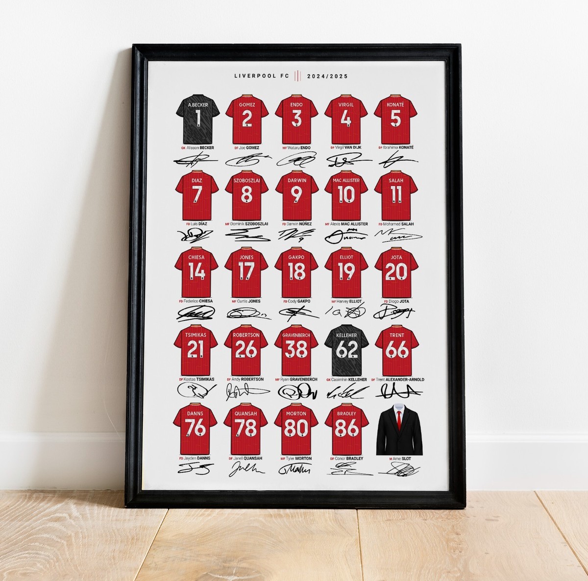 LIVERPOOL SIGNED PRINT FRAMED PHOTO POSTER SQUAD 2024 2025 TEAM