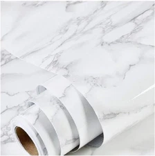 24" x 197" Gray Marble Contact Paper Self Adhesive Peel Stick Kitchen Countertop