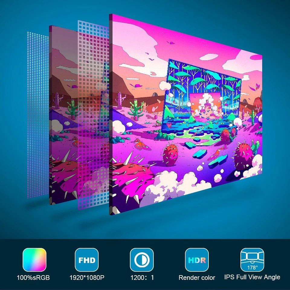 13.3inch Portable TouchScreen Monitor 1080P for Laptop Ps5 with HDMI USB C Input - Image 2 of 4