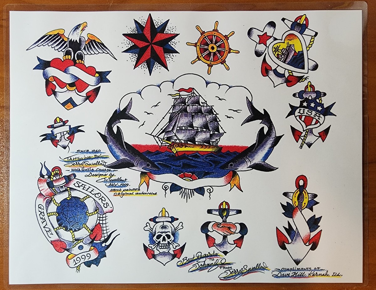 Sailor Jerry Swallow Traditional Vintage Style Tattoo Flash