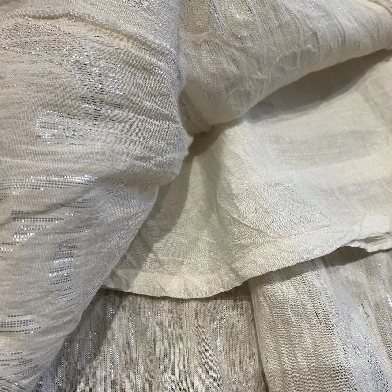 OFF WHITE Minigonna bianca etnica impreziosita da broccato