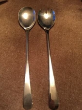 Silver Plate Salad Server Fork and Spoon Set epns Made in England Vintage