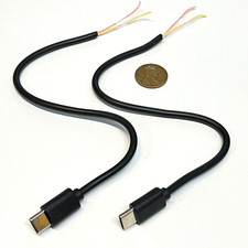 2 Pieces 2Pin Wire USB C Connector DIY Cable 5050 male 3528 LED USB type C C38