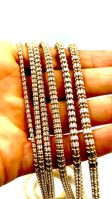 10K Yellow Gold SOLID Ice Link Necklace Chain Pave Real Gold 2mm 