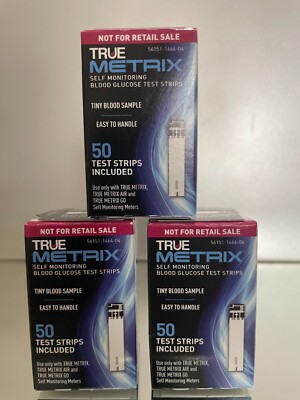 True Metrix Blood Glucose Test Strips 150 CT (3 BOXES) EXP 12/2026. FREE SHIP