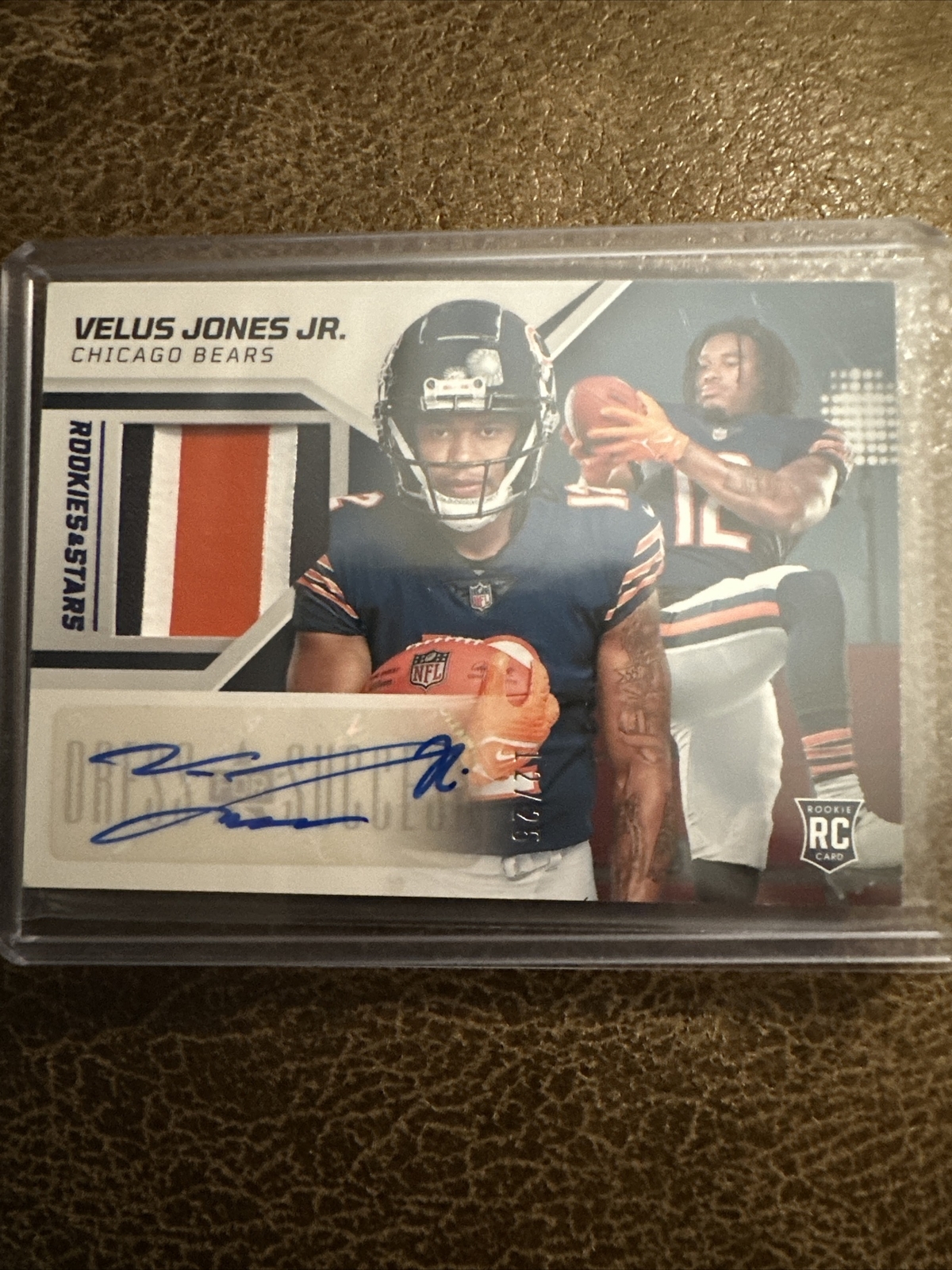 2022 rookies and stars dress for success Velus Jones Auto Number Match 12/25