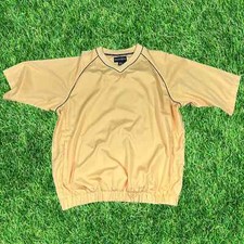 Footjoy Men's L Short Sleeve Windbreaker V Neck Pullover Yellow