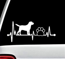 Lab Labrador Retriever Heartbeat Paw Lifeline Decal Sticker for Car Window BG135