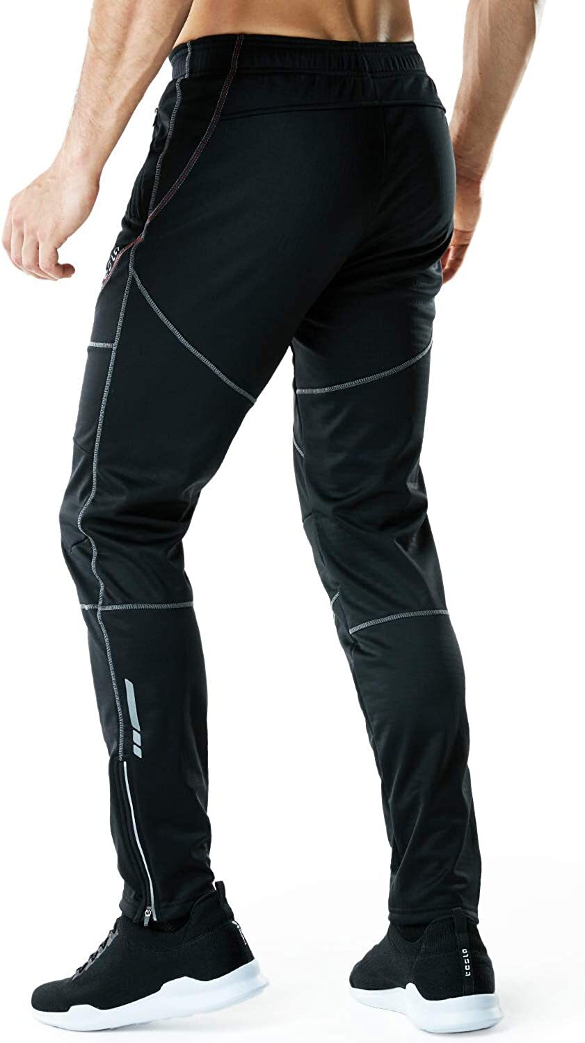 TSLA Men's Thermal Windproof Cycling Pants, Fleece Lined Outdoor Bike