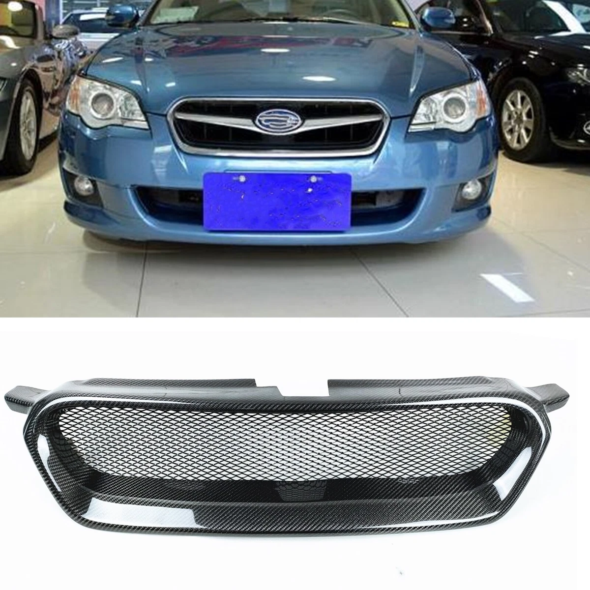Black Front Bumper Honeycomb Grille For Subaru Legacy 2008 2009 1PC Body Kit